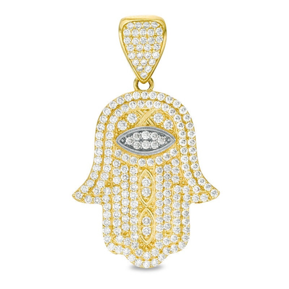 Hamsa 10k gold necklace charm